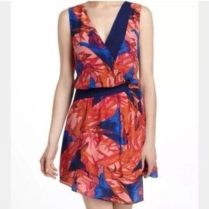 Anthropologie Leifsdottir Dress Size 8 Malva Silk Faux Wrap Asymmetrical Hem